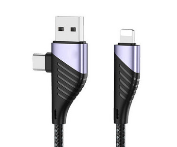 Kábel a mobileszközök gyors töltéséhez - -C típusú és Lightning