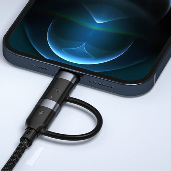 Кабел за зареждане тип Type C и Lightning и пренос на данни