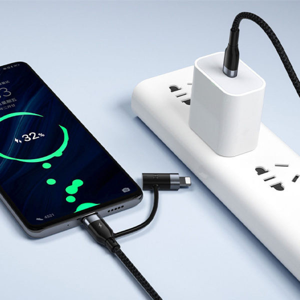 Кабел за зареждане тип Type C и Lightning и пренос на данни