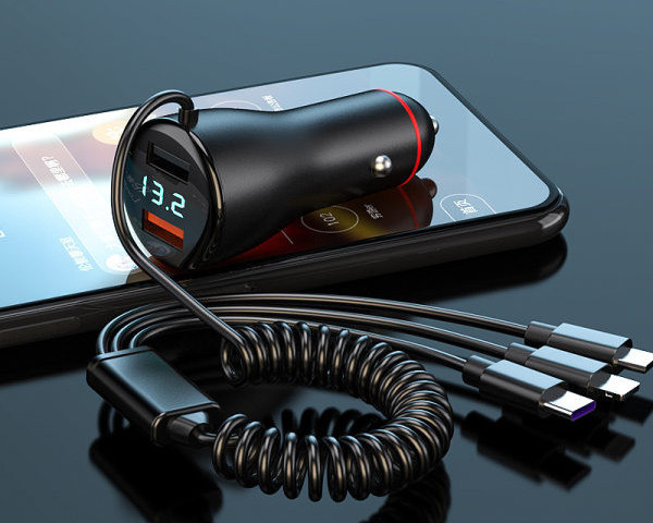 65 W kombinētais automašīnas lādētājs 3 vienā