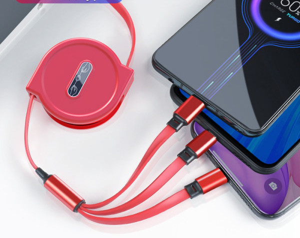 Телескопичен комбиниран кабел за телефон 3 в 1