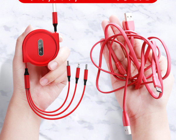 Телескопичен комбиниран кабел за телефон 3 в 1