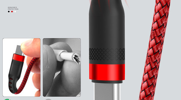 USB кабел за зареждане на телефон Type-c с дължина 1 метър