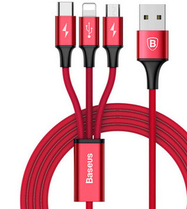 3 az 1-ben többfunkciós USB kábel Micro USB + Type - C a gyors töltéshez