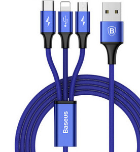 3 az 1-ben többfunkciós USB kábel Micro USB + Type - C a gyors töltéshez