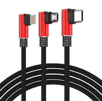 Многофункционален USB кабел 3 в 1 Micro USB+ Type - C  за бързо зареждане 