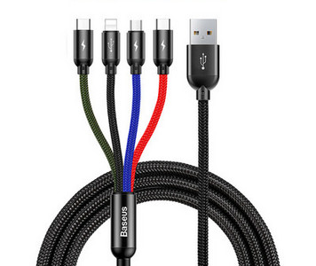 3 az 1-ben többfunkciós USB kábel Micro USB + Type - C a gyors töltéshez