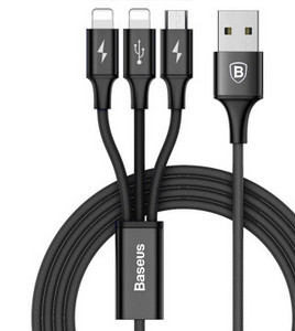 Univerzális kábel 3 az 1-ben Micro USB + Type - C + Type Lighting