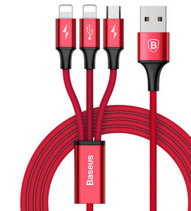 Univerzális kábel 3 az 1-ben Micro USB + Type - C + Type Lighting
