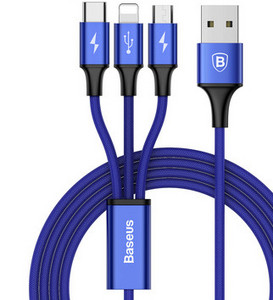 Univerzális kábel 3 az 1-ben Micro USB + Type - C + Type Lighting