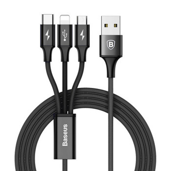 Универсален кабел 3в1 Micro USB  + Type - C + Type Lighting