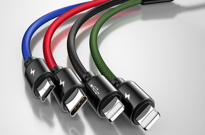 Многофункционален USB  кабел Micro+ Type - C за пренос на данни и бързо зареждане 