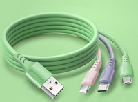 3in1 Micro USB + Type-C + Cablu de alimentare Lightning