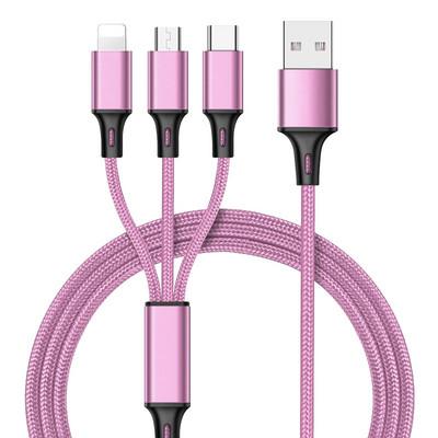 3in1 Micro USB + Type-C + Cablu de alimentare Lightning