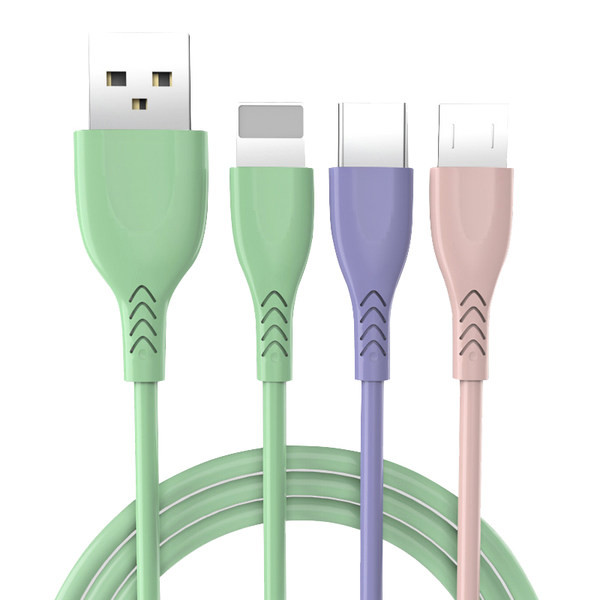 3в1 захранващ кабел Micro USB+ Type-C+  Lightning