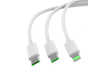 Kábel a gyors töltéshez és adatátvitelhez Micro USB + Type-C + Lightning