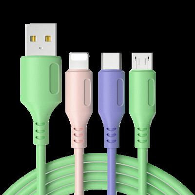 Kábel a gyors töltéshez és adatátvitelhez Micro USB + Type-C + Lightning