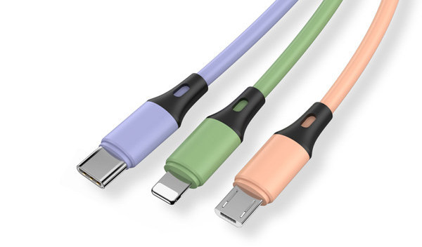 Καλώδιο γρήγορης φόρτισης και μεταφοράς δεδομένων Micro USB + Type-C + Lightning