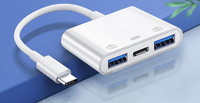 Átalakító kábel OTG Type-C-ről USB-re két porttal