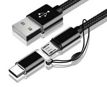 Cablu pentru incarcare rapida si transfer de date Micro USB + Type-C