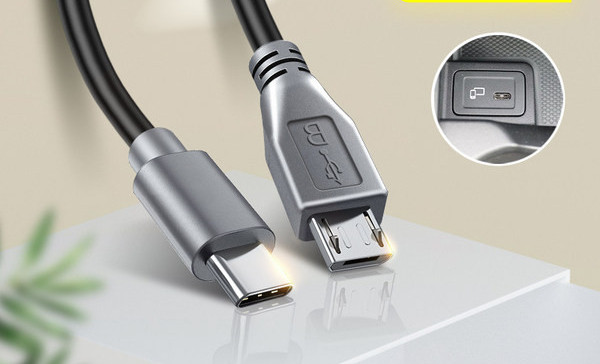 Convertor cablu de date pentru mașină cu vârfuri tip c/micro usb