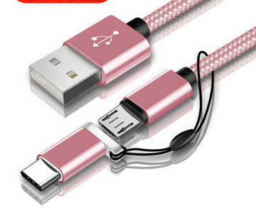 USB adatkábel 2 az 1-ben telefonhoz