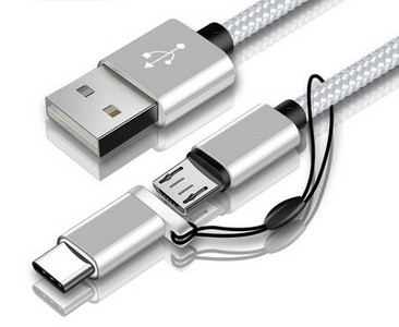 USB adatkábel 2 az 1-ben telefonhoz