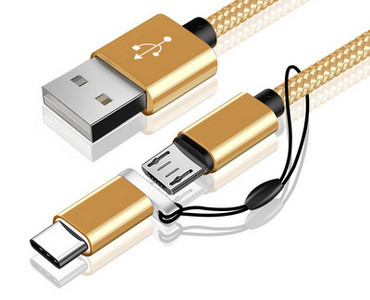 USB adatkábel 2 az 1-ben telefonhoz