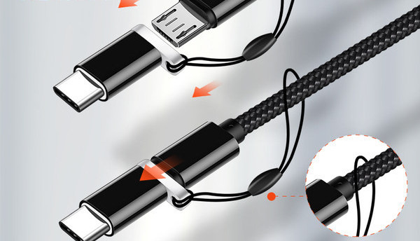 Многофункционален USB кабел за зареждане -Type-c,Micro