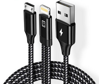Cablu de încărcare combinat 2in1 -Tip c, Lightning, Micro