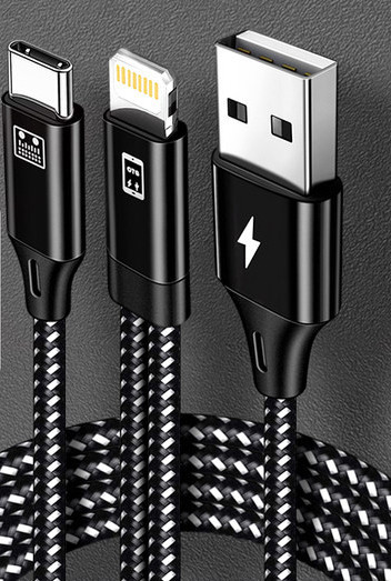Kombinirani kabel za punjenje 2u1 -Type c, Lightning, Micro