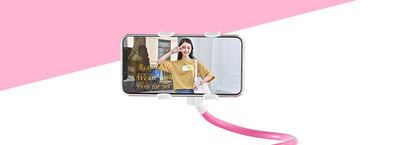Universāla rotējoša selfiju nūja ar statīvu