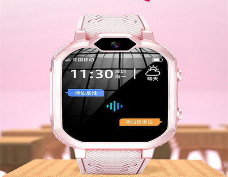 Ceas inteligent impermeabil pentru copii cu curea din silicon pentru cameră și slot pentru card SIM