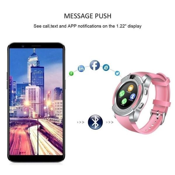 Unisex Bluetooth išmanusis laikrodis su kamera ir SIM kortelės lizdu