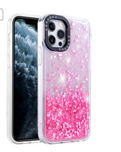 Fényes részecskékkel ellátott szilikon tok iPhone-hoz
