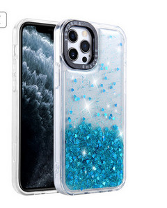 Fényes részecskékkel ellátott szilikon tok iPhone-hoz