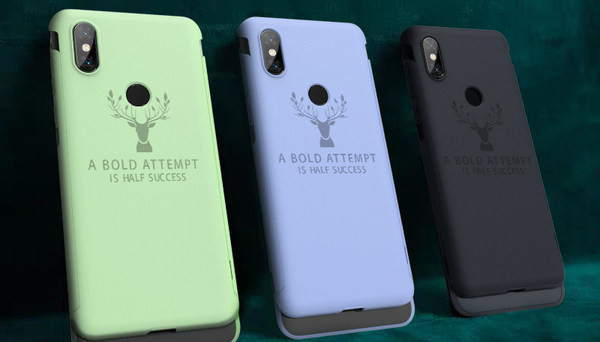 Aizsargājošs silikona maciņš ar vējstikla aplikāciju un uzrakstu priekš Xiaomi MIX3