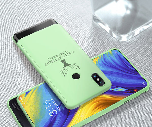 Aizsargājošs silikona maciņš ar vējstikla aplikāciju un uzrakstu priekš Xiaomi MIX3