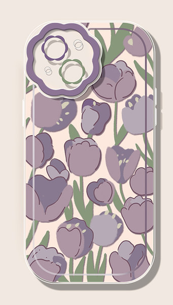 Uue mudeli lillemustriga silikoonümbris - sobib iPhone`ile