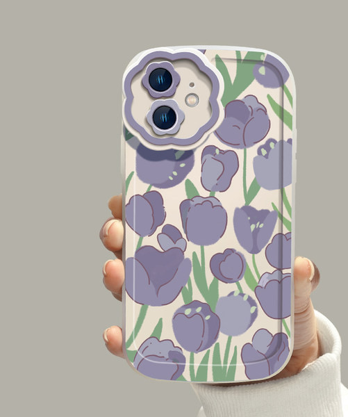 Uue mudeli lillemustriga silikoonümbris - sobib iPhone`ile