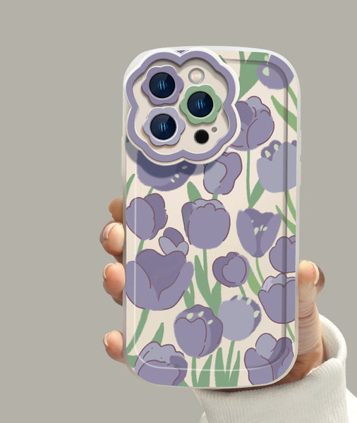 Uue mudeli lillemustriga silikoonümbris - sobib iPhone`ile