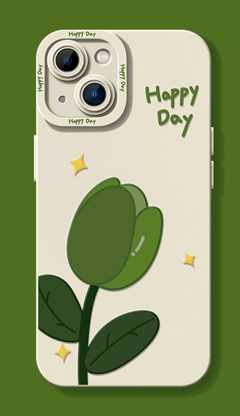 Θήκη σιλικόνης με λουλούδι και επιγραφή για iPhone