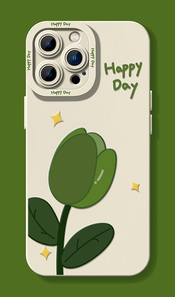 Θήκη σιλικόνης με λουλούδι και επιγραφή για iPhone