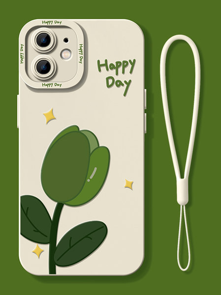 Θήκη σιλικόνης με λουλούδι και επιγραφή για iPhone