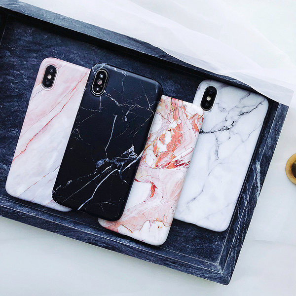 Husa iPhone cu efect de marmura-silicon