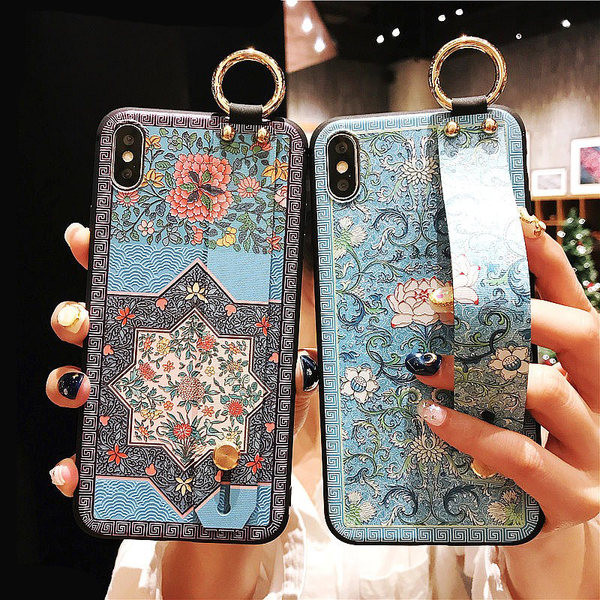 Virágmintás szilikon tok iPhone-hoz