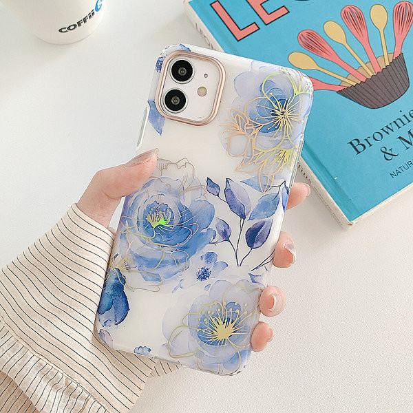 Husa din silicon pentru iPhone cu flori