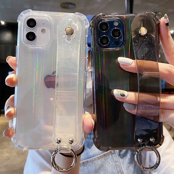 Husa transparenta din silicon cu efect stralucitor pentru iPhone