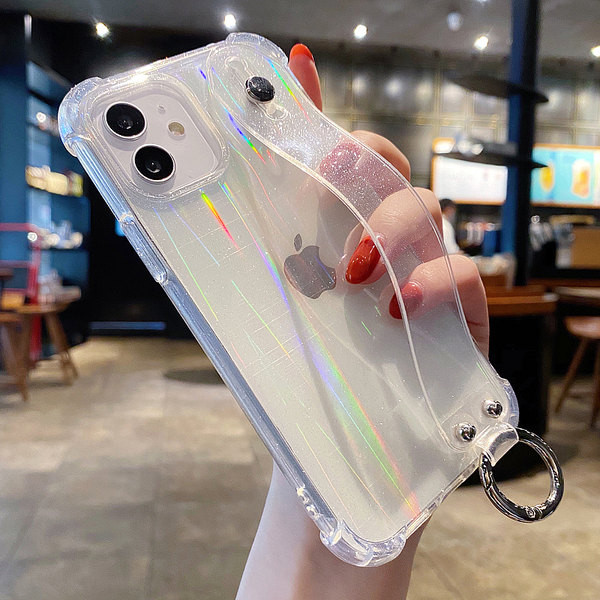 Husa transparenta din silicon cu efect stralucitor pentru iPhone