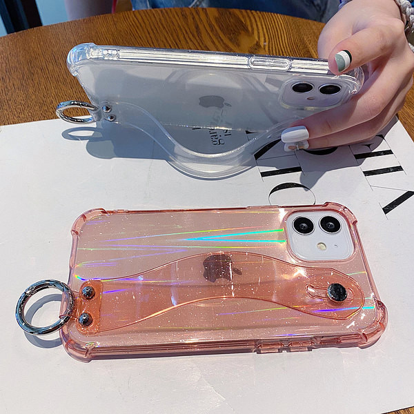 Husa transparenta din silicon cu efect stralucitor pentru iPhone